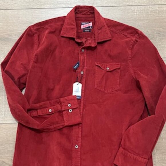 NEW Johnnie-O Kodiak Hangin’ Out Corduroy Shirt Mens Medium Malibu Red NWT - Picture 11 of 12